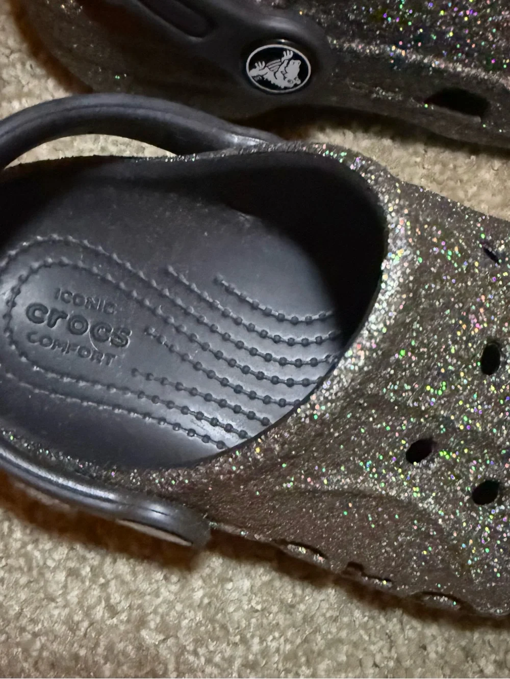 Kids Glitter CROCS Sandals - Multi Color Sparkle